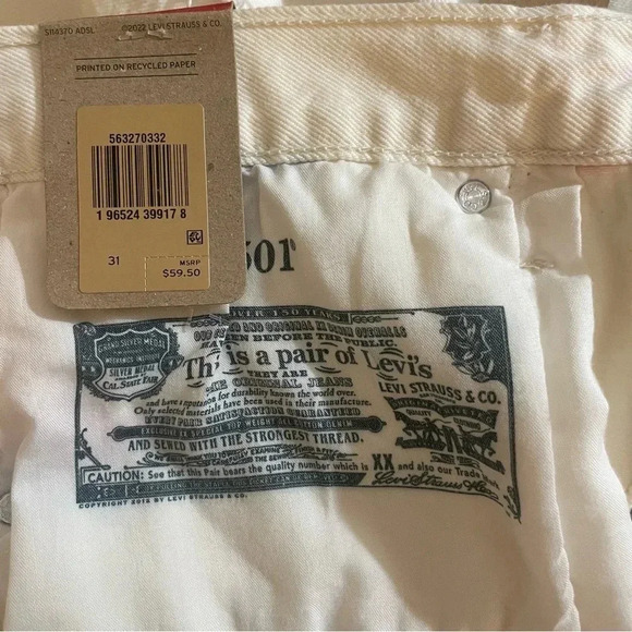 Levi’s 501 NWT High Rise Button Fly White Shorts Pink and Blue Tie-Dye Size 31 - Picture 7 of 7